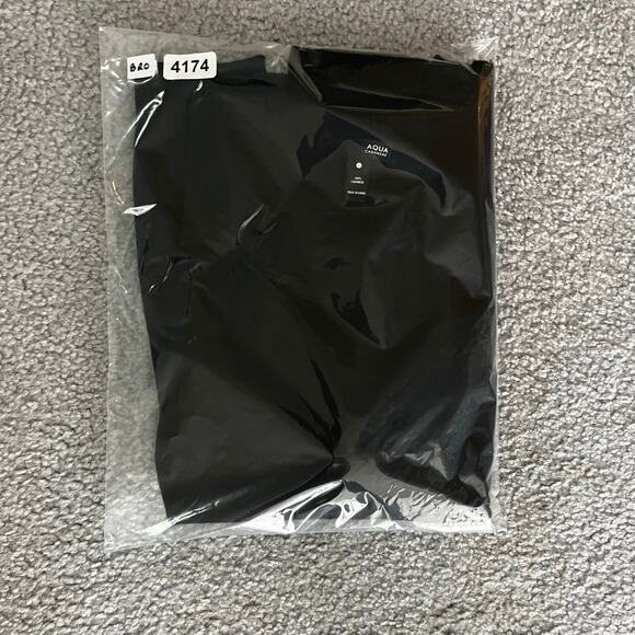 Aqua Cashmere Sweater Womens Large Black Crewneck Classic Minimal - Picture 8 of 8